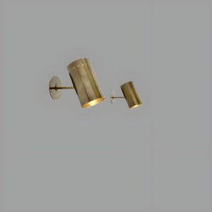Pair of Italian Brass Wall Sconce Mid-Century Sputnik Cylindrical Wall Light Elegance Brass Wall Lamp Minimalist Vanity or Hallway Lamp