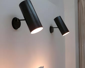 Halverwege de eeuw koperen cilinder wandkandelaar Italiaanse moderne verstelbare zwarte wandarmatuur elegantie accentlicht indoor ijdelheid of leeslamp