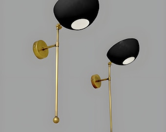 Mid Century Brass Wall Light Italian Modern Wall Sconce Sputnik Brass Wall Lamp Stilnovo Style Wall Lamp