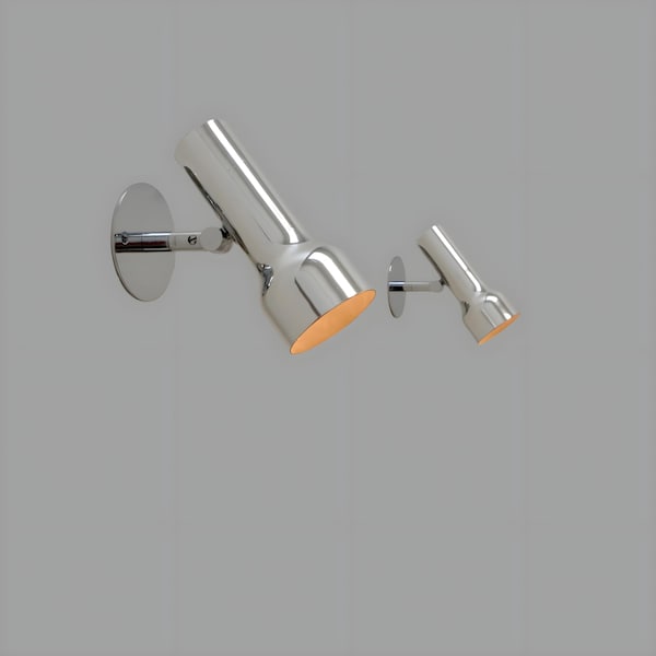 1950s Mid century Spot Wall Sconce Chrome Brass Light Modern Stilnovo Style Wall Sconce Italian Wall Lamp Sputnik Light Fixture
