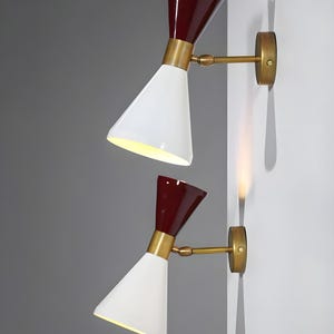 Mid Century Brass Wall Sconce Handmade Italian Modern Cone Wall Light Fixture Sputnik Brass Wall Sconce Up and Down Wall Sconce