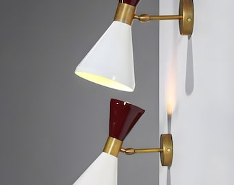 Mid Century Brass Wall Sconce Handmade Italian Modern Cone Wall Light Fixture Sputnik Brass Wall Sconce Up and Down Wall Sconce