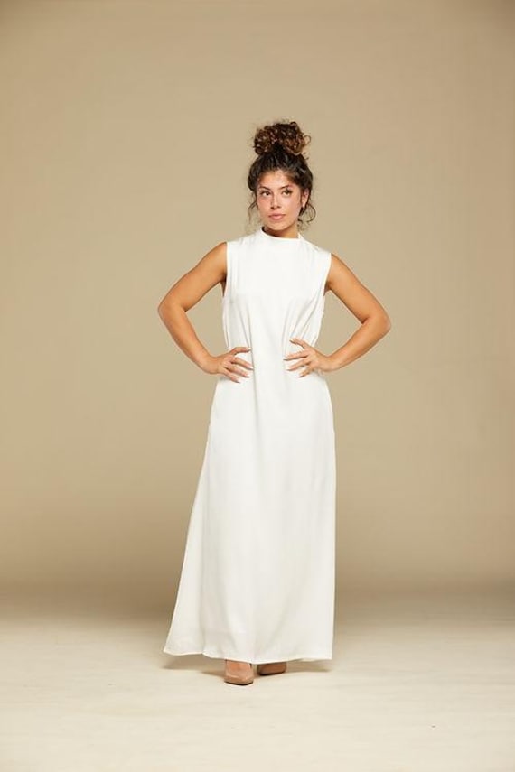 Satin Slip Dress With Pockets: Modest Layering Abaya Under Dress (white) -  Etsy Australia