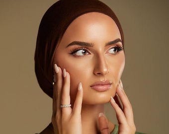 Chocolate Brown Jersey Hijab Undercap: Stretch Cotton Tube for Modest Wear
