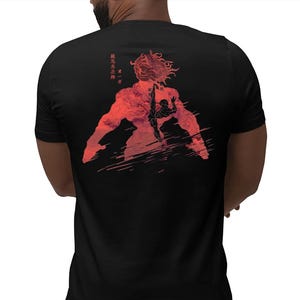 Anime Gym Graphic Tee, Japanese Fighter Workout Shirt, Mens Anime Fitness Top, Gift for Him, Anime Graphic Tee, OtakuStreetwear