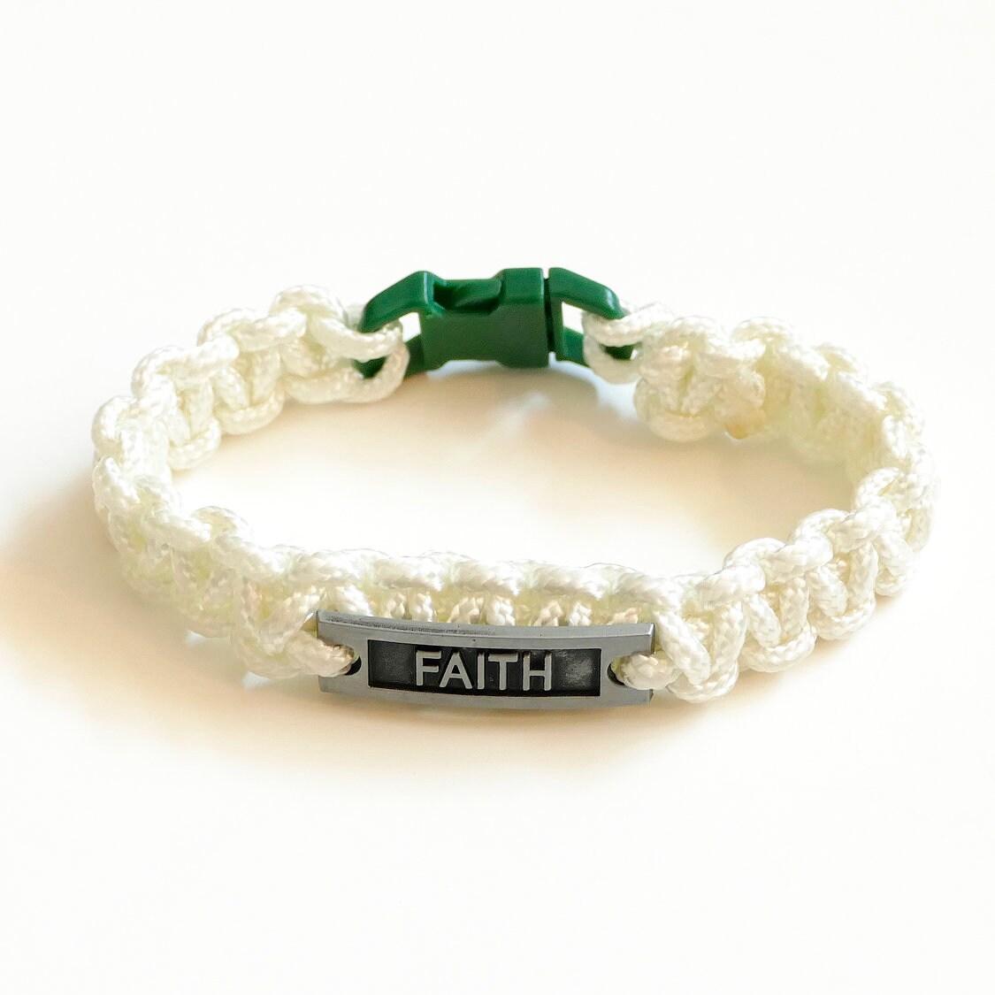 Paracord Christian Bracelet 8 Inch Faith White 325 Etsy