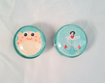 Refrigerator Magnets Ocean Nautical Theme Set of 2