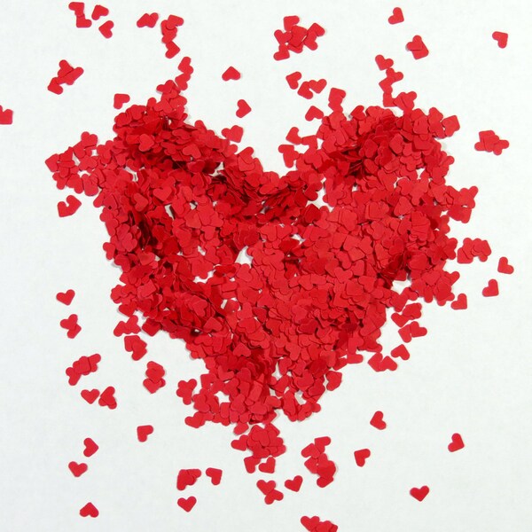Confetti Hearts Small Tiny Red