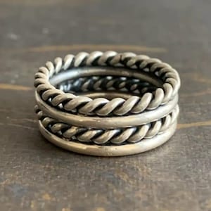4 Band Rolling Ring, Interlocking Ring, Triple Band Rolling Ring, 925 Sterling Silver, Tone Rolling Ring, Anxiety Ring