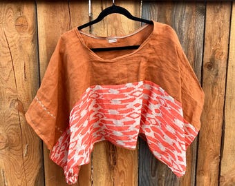 Maple Suntop en lino con detalles del oeste