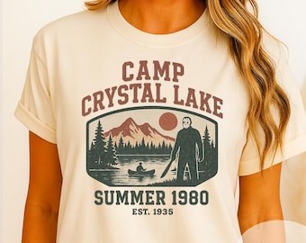 Camp Crystal Lake T-Shirt Comfort Colors Summer 1980 Retro Horror Movie Tee