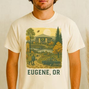 Eugene Oregon Football T-Shirt Comfort Colors Fall Saturdays Vintage College Game Day Tee