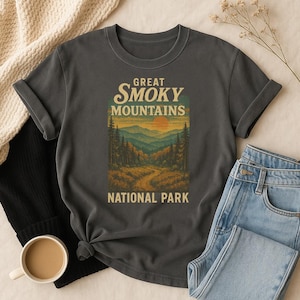 Great Smoky Mountains National Park Vintage T Shirt, Comfort Colors Retro Hiking Tee, Appalachian Trail Nature Shirt