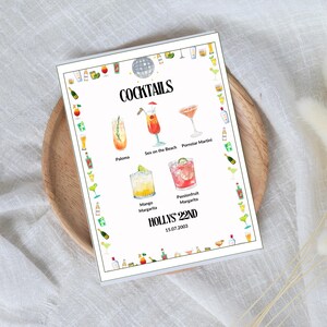 Customisable Cocktail Menu