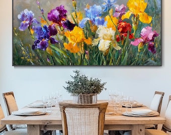 Original Colorful Flower Texture Mural 3D Abstract Painting On Canvas Wall Decor Living Room Texture Flower Mural Summer Decor Impressionist