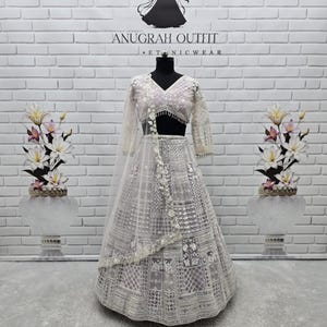 Lilac Lehenga Choli Sequence Work Lehenga Choli With Dupatta Indian Wedding Lehenga Choli For Women Bollywood Party Wear Lehenga Choli