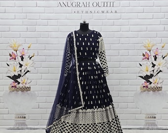 Made To Measure Georgette Lehenga Choli with Zari Embroidered Net Dupatta, Party Wear Outfit