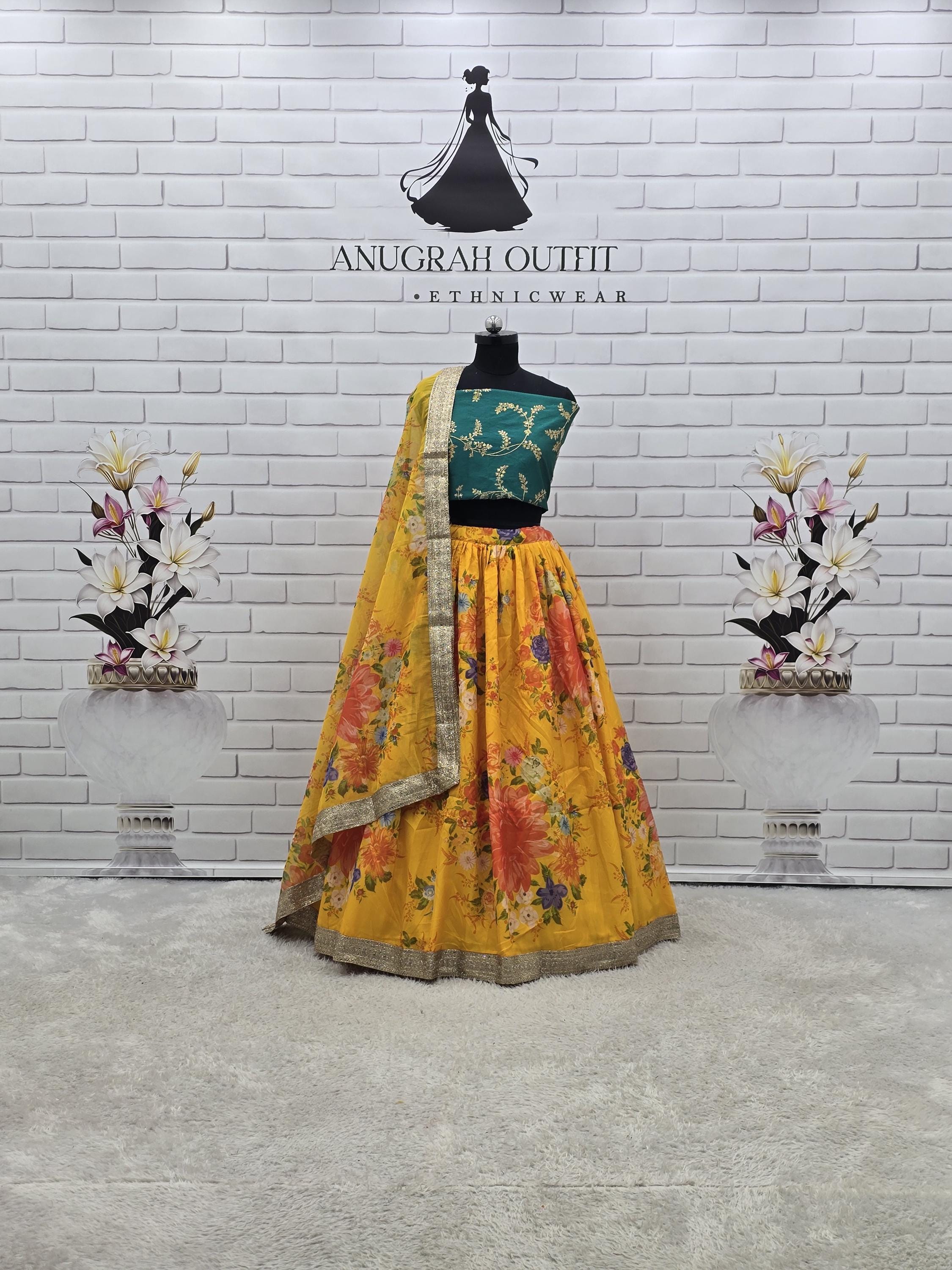 Haldi Yellow & Green Outfit - Etsy