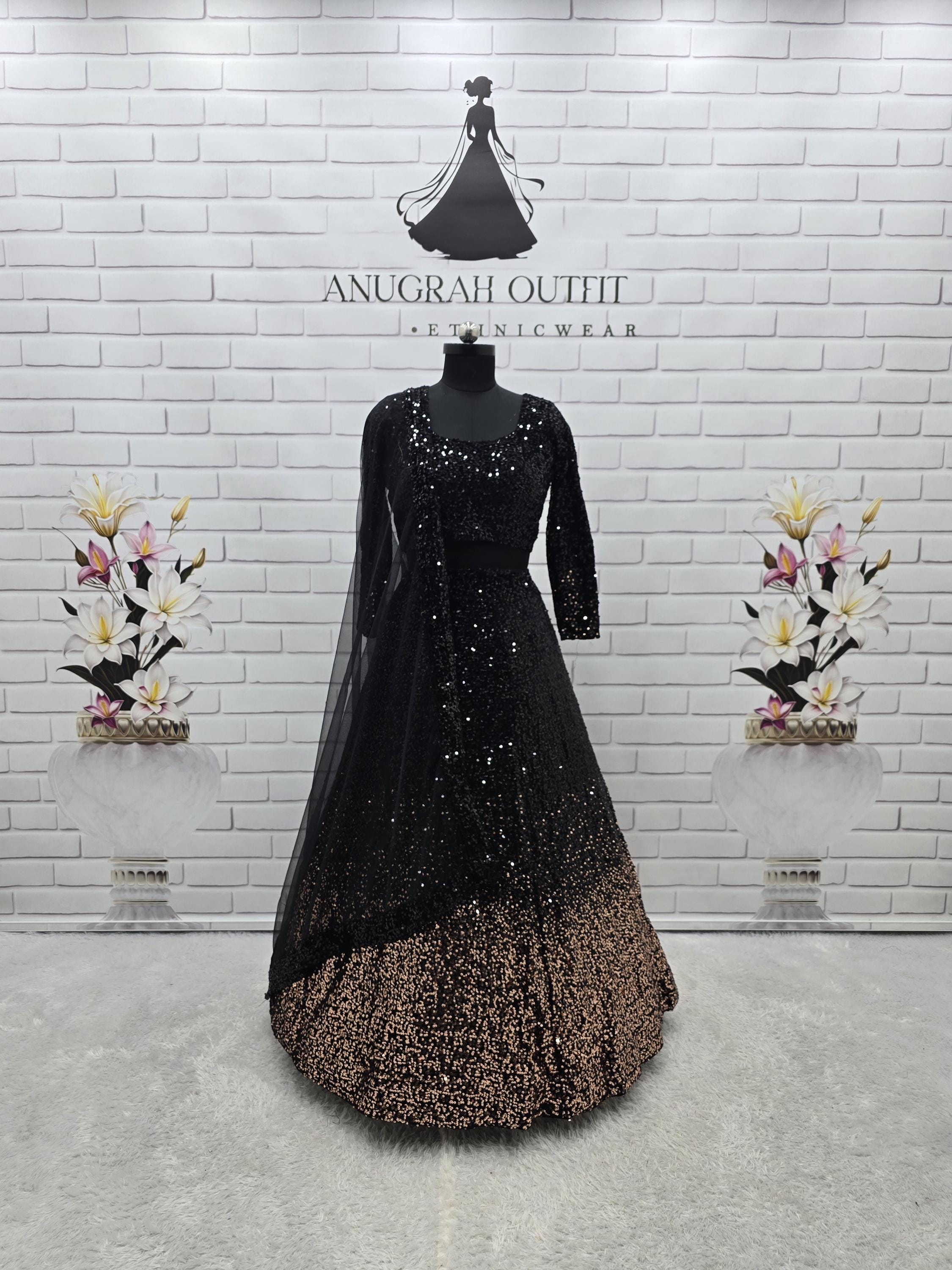 Black and Gold Indian Dress - Etsy