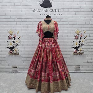 Designer Pink Chinnon Silk Lehenga Choli With Dupatta For Wedding, Indian Wedding Party Wear Lehenga Choli Set For Women, Ethnic Wear Lengha