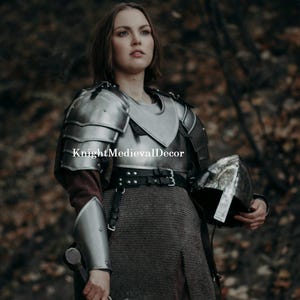 Handcrafted Steel Female Knight Armor Set: Medieval Costume, LARP Cosplay