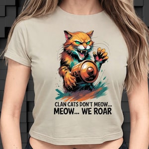 Camisa e top curto Warrior Cats para homens, mulheres e jovens