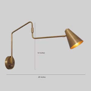 Brass Light Mid-Century Swing Arm Wall Sconce | Vintage Adjustable Wall Light for Bedroom & Living Room | Italian Modern Retro Lighting