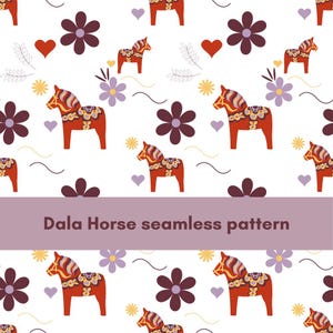 Dala Horse seamless pattern