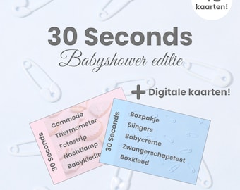 30 Seconds Babyshower Schnitt (NL) + digital Spel!