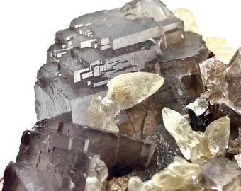 Phantom Cubic Fluorite with Calcite Specimen, Pakistan (231 Gram)