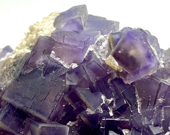 Blue Purple Cubic Fluorite Specimen, Pakistan Origin (350 Gram)
