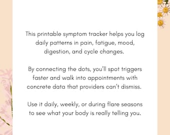 EndoRX Endometriosis Symptom Tracker | Printable Daily & Weekly Log for Pain, Mood, and Cycle Patterns