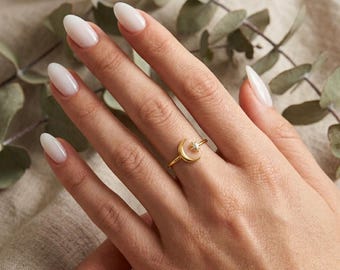 Sterling Silber Ring | Minimalist himmlischen zierlichen Schmuck