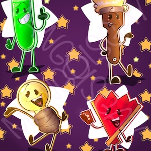 Luzes brilhantes e adesivos de glitter Tacomic Inanimate Insanity