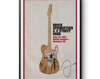 Bruce Springsteen e la E Street Band Anfield Stadium, Liverpool, Regno Unito 7 giugno 2025 Poster