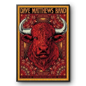 Dave Matthews Band Chicago 27-28 giugno 2025 Spettacoli Poster-Ritratto - Poster