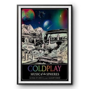 Coldplay Las Vegas NY Jun 6-7 2025 Tour Poster-Portrait - Poster