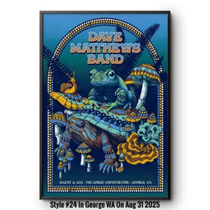 Dave Matthews Band All Gig Posters, Dave Matthews Band In George WA On Aug 31 2025 Poster, In Stateline, Nevada, Aug 26, 2025 Poster