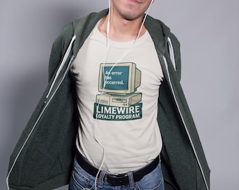 Camiseta del programa de fidelización de Limewire / Humor tecnológico retro / Se ha producido un error y también tu infancia
