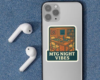 Vibraciones nocturnas de MTG: Pegatina acogedora para la noche de juego de Commander