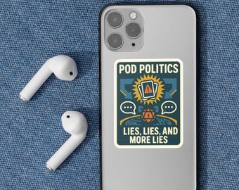 Pegatina de Pod Politics MTG: Calcomanía de vinilo con meme de Commander