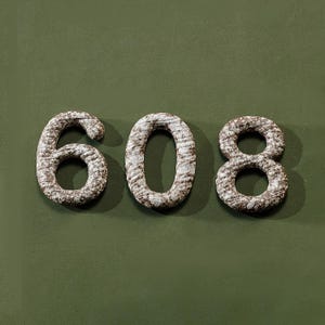 Ceramic house Number made of fired ceramic with horizontal overall brown color,hausnummer Porcelain customized  size, house number guidance