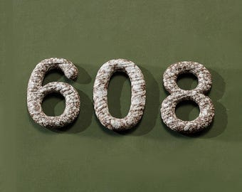 Ceramic house Number made of fired ceramic with horizontal overall brown color,hausnummer Porcelain customized  size, house number guidance
