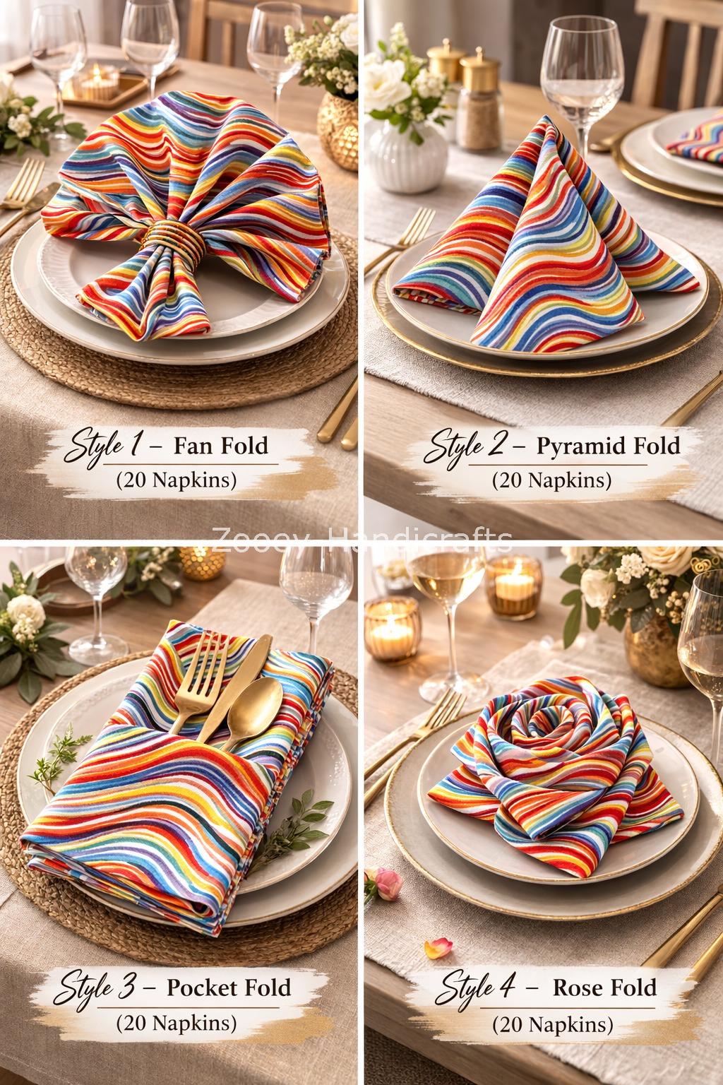 Colorful Striped Cotton Cloth Napkins Reusable Dinner Table Napkins ...