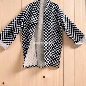 Indian Vintage Floral Kantha Quilted Jacket: Handmade Indian Cotton Kimono