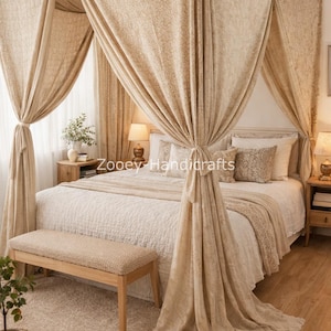 Handgjord vintage sidensari sänghimmel boho gardin indisk lapptäcke boho sovrumsdekor