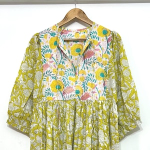Oversized Boho Maxi Dress – Ankle Length Cotton Lined Dress, Puff Sleeve Outfit, Plus Size Cottagecore Clothing for Women