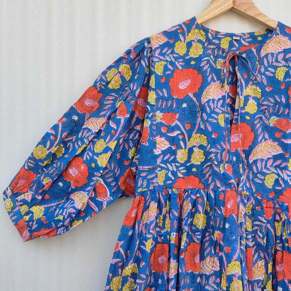 blue dress for baby girl Aqua Floral Tunic Dress – Lucindas on-line