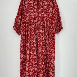 stylish blue red floral hand block printed women's tops and tunics