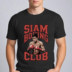 Siam Boxing Club T-Shirt for Men  Vintage Muay Thai Fighter Graphic Tee  Retro Martial Arts Shirt  Gift for Boxers and Fight Fans Worldwide